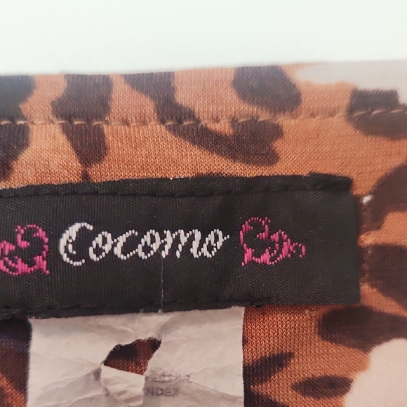 Cocomo Black and Tan Asymmetrical Blouse - Picture 4 of 5